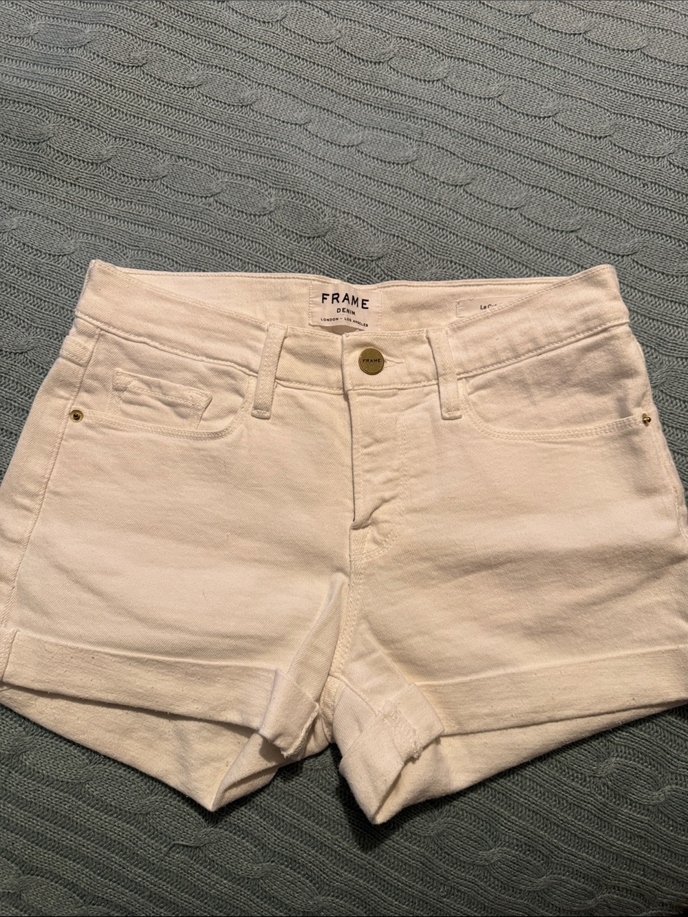 Frame Denim White Short-Length Women's Jean Shorts